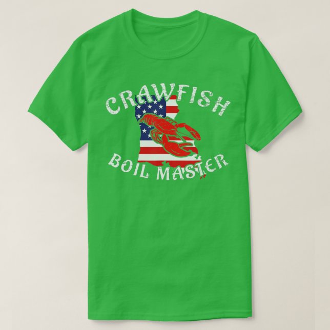 Mens American Flag Louisiana Crawfish Boil Master  T-Shirt (Design Front)