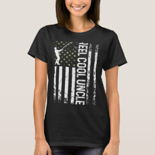 Mens American Flag Reel Cool Uncle For Daddy Husba T-Shirt