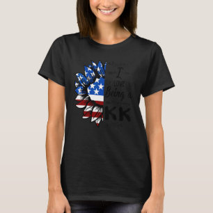 Mens American Flag Sunflower I Love Being A Kk T-Shirt