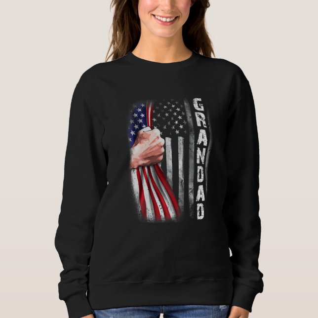 Mens American Grandad Flag  Fist Bump Grandad Sweatshirt (Front)