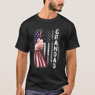 Mens American Grandad Flag    Fist Bump Grandad T-Shirt
