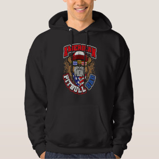 Mens American Pitbull Dad 4th Of July Hoodie