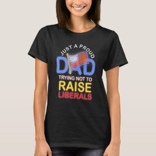 Mens American Proud Dad Liberty Us Flag Fathers Da T-Shirt