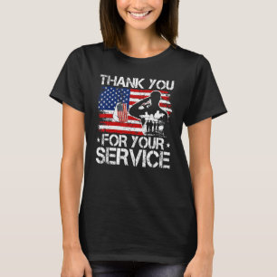 Mens American Thank You For Your Service veteran D T-Shirt