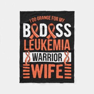 Mens Aml Leukaemia Design For A Husband Of A Fleece Blanket