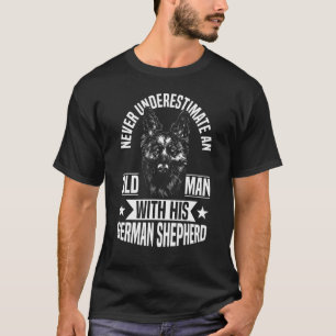 Mens  An Old Man With His German Shepherd Dog T-Shirt