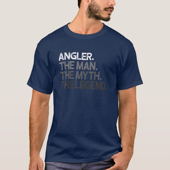 Mens Angler Fishing Fisherman Man The Myth Legend T-Shirt (Front)