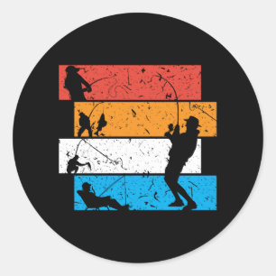 Men's Angler Gift Fishing Fishing Accessories Gift Classic Round Sticker
