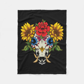 Mens Animal Boar Pig Floral Souls Day Of Fleece Blanket