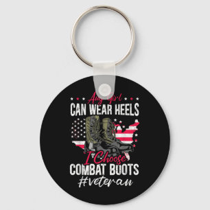 Mens Any Girl Can Wear Heels I Chose Combat Boots Key Ring
