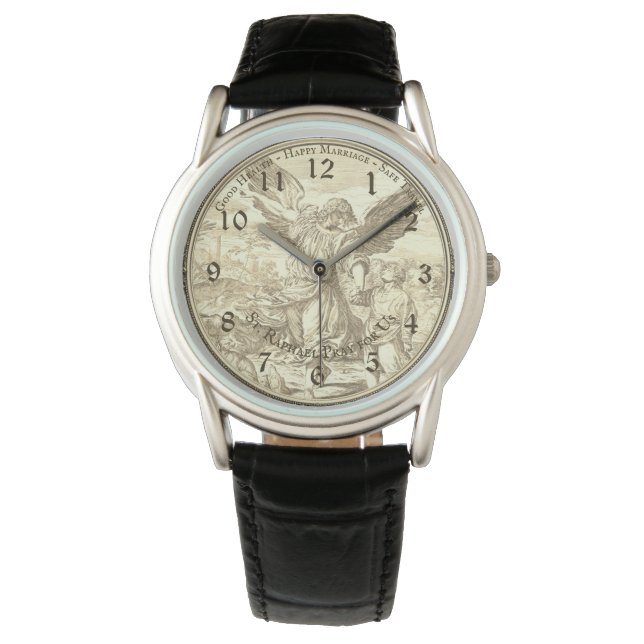 Men's Archangel Saint Raphael eWatch Custom Text  Watch (Front)