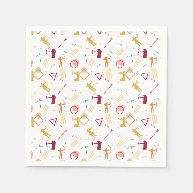 Men's Archery - Boys Bow and Arrow Pattern Napkin (Front)
