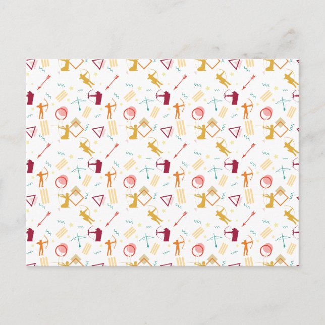 Men's Archery - Boys Bow and Arrow Pattern Postcard (Front)