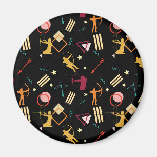 Mens Archery - Boys Bow n Arrow Geometric Art Magnet
