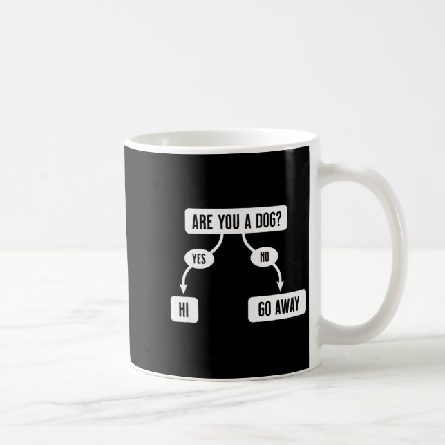 Mens Are You A Dog Funny Cute Flowchart  Coffee Mug (Right)