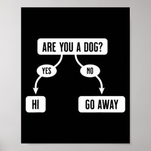 Mens Are You A Dog Funny Cute Flowchart Poster