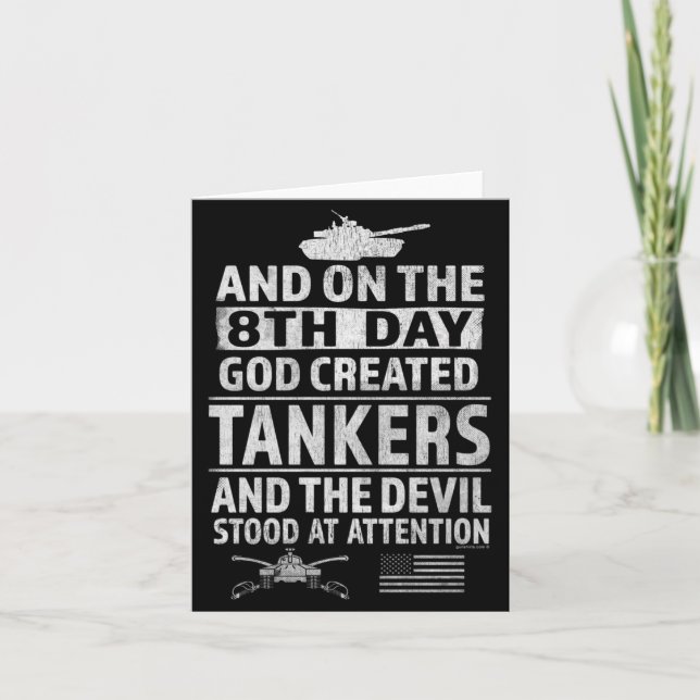 Mens Armour - 8th Day God Created Tankers Devil Card (Front)