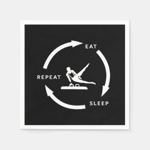 Men's Artistic Gymnastics Eat Sleep Repeat Sports Napkin