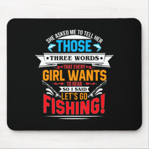 Mens asked three words funny fishing performance mouse pad