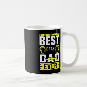 Mens ASL Best Deaf Dad Ever Sign Language Deaf Awa Coffee Mug