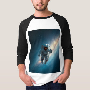 Men's Astronaut Galaxy Raglan 3/4 Sleeve T-Shirt