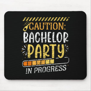Mens Attention Stag Night In Gone Bachelor Bride Mouse Pad