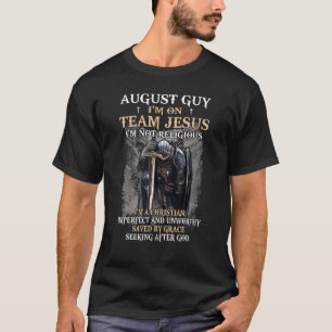 Mens August Guy Team Jesus Religious Cross Christi T-Shirt
