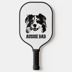 Mens Aussie Dad - Australian Shepherd Dog Dad Pickleball Paddle