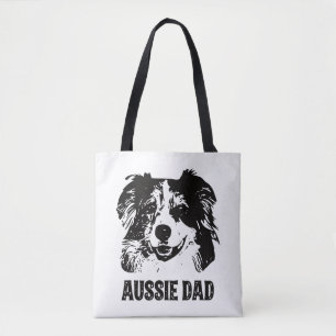 Mens Aussie Dad - Australian Shepherd Dog Dad Tote Bag