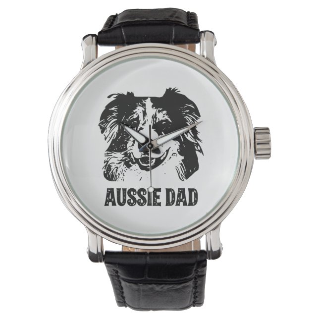 Mens Aussie Dad - Australian Shepherd Dog Dad Watch (Front)