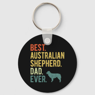Mens Australian Shepherd Dad Dog Daddy Fathers Day Key Ring