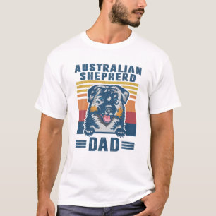 Mens Australian Shepherd Dad Father Retro Australi T-Shirt