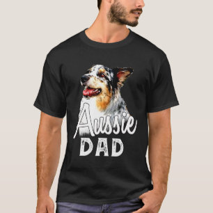 Mens Australian Shepherd Vintage Aussie Dad T-Shirt