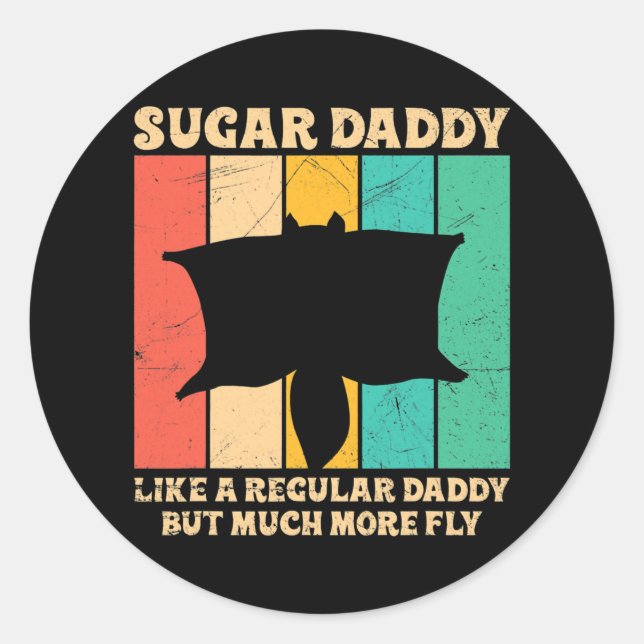 Mens Australian Sugar Glider Funny Pun for a Classic Round Sticker (Front)