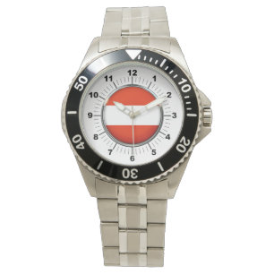 Men's Austria Flag Stainless Steel Bracelet Watch