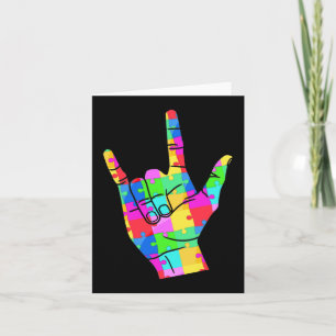 Mens Autism Awareness Sign Language Gifts ASL Lov Card