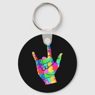 Mens Autism Awareness Sign Language Gifts Asl Love Key Ring