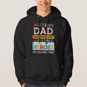 Mens Autism Dad Heroes Im Raising Mine Awareness D Hoodie