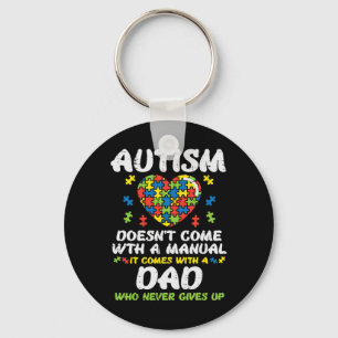 Mens Autism Doesnt Come With Manual Dad Puzzle Awa Key Ring