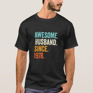 Mens Awesome Husband Since 1978 43rd Wedding Anniv T-Shirt