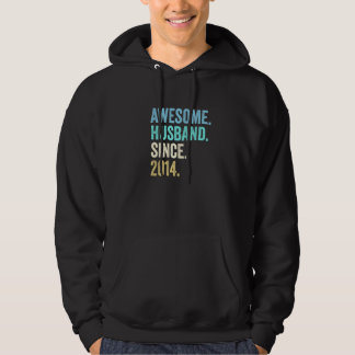 Mens Awesome Husband Since 2014 8th Wedding Annive Hoodie