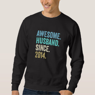 Mens Awesome Husband Since 2014 8th Wedding Annive Sweatshirt