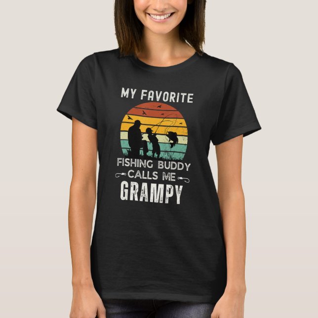 Mens Awesome My Fishing Buddy Calls Me GRAMPY Gran T-Shirt (Front)