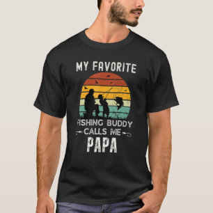 Mens Awesome My Fishing Buddy Calls Me Papa Grandp T-Shirt