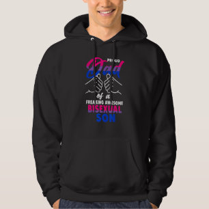 Mens Awesome Proud Bisexual Dad Pride LGBT Awarene Hoodie