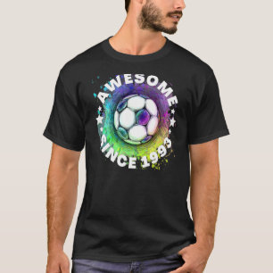 Mens Awesome since 1993 soccer ball good player le T-Shirt