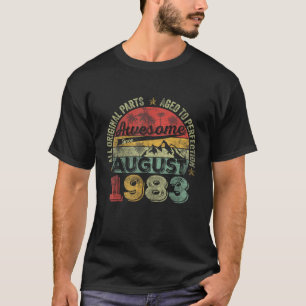 Mens Awesome Since August 1983 Vintage 40 years 40 T-Shirt