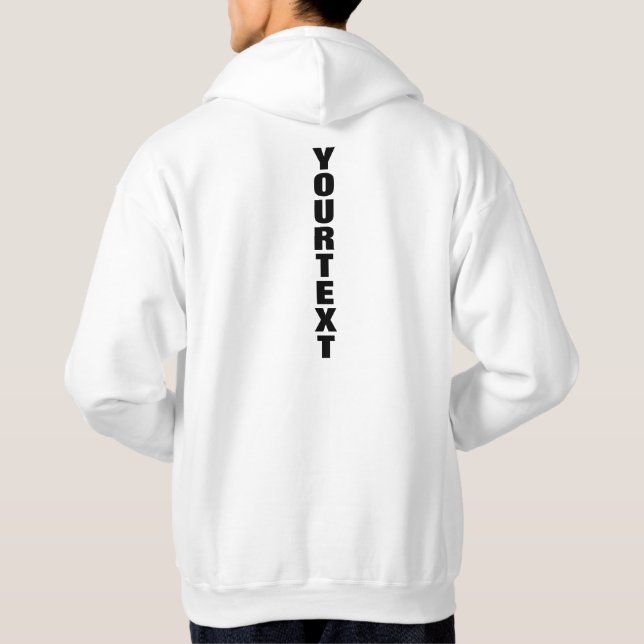 Mens Back Side Printed White Template Custom Hoodie (Back)
