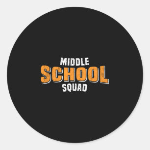 Mens back to school design middle school squad classic round sticker