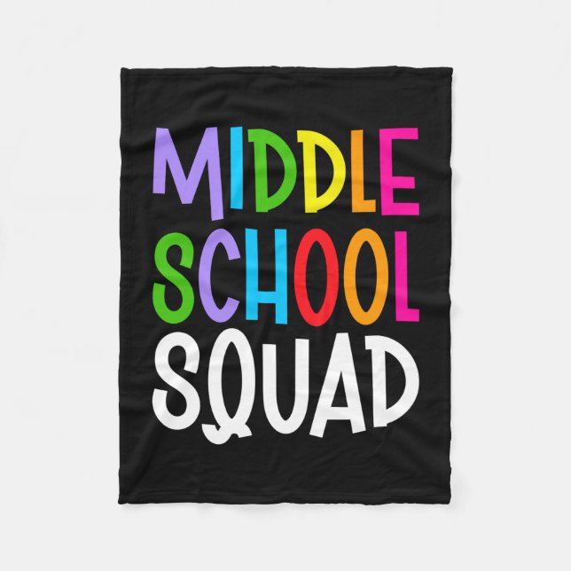 Mens back to school middle school squad team fleece blanket (Front)